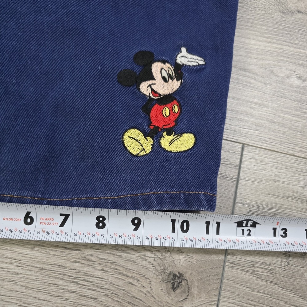 Mickey Unlimited Mens Size 36 Mickey Mouse Blue Denim Shorts Disney Vintage 90s - Picture 8 of 8